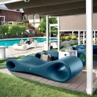 Garden Chaise Longue in Colored Polyethylene Made in Italy - Flores Viadurini
