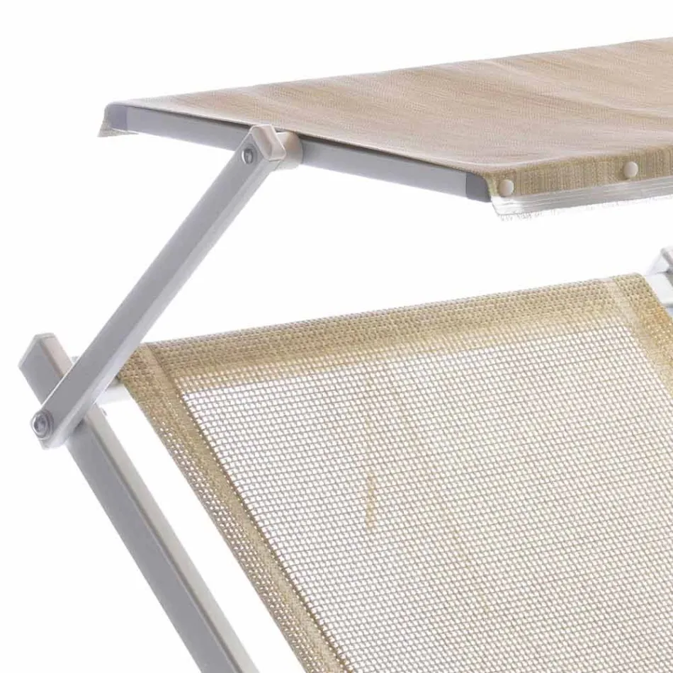 Modern Garden Chaise Longue with Parasol and Reclining Backrest - Arnold Viadurini