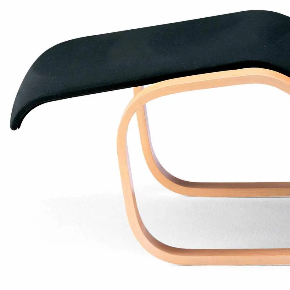 Chaise Longue in Birch Wood with Cotton Seat Made in Italy - Fortaleza Viadurini