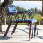 Outdoor Chaise Loungue with Metal Footrest Made in Italy - Amina Viadurini