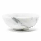 Round Bowl in Satin White Carrara Marble Made in Italy - Delly Viadurini