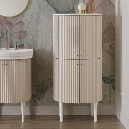 Column with Four Doors with Cannetté Processing Made in Italy - Candy Viadurini