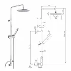 Round Section Shower Column in Brass with Hand Shower Made in Italy - Amadeo Viadurini