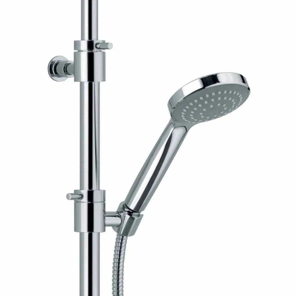 Shower Column with Integrated Diverter in Chromed Brass Made in Italy - Griso Viadurini