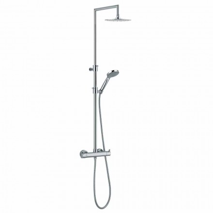 Shower Column with Integrated Diverter in Chromed Brass Made in Italy - Griso Viadurini