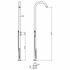 Stainless Steel Garden Shower Column with Hand Shower Made in Italy - Marlen Viadurini
