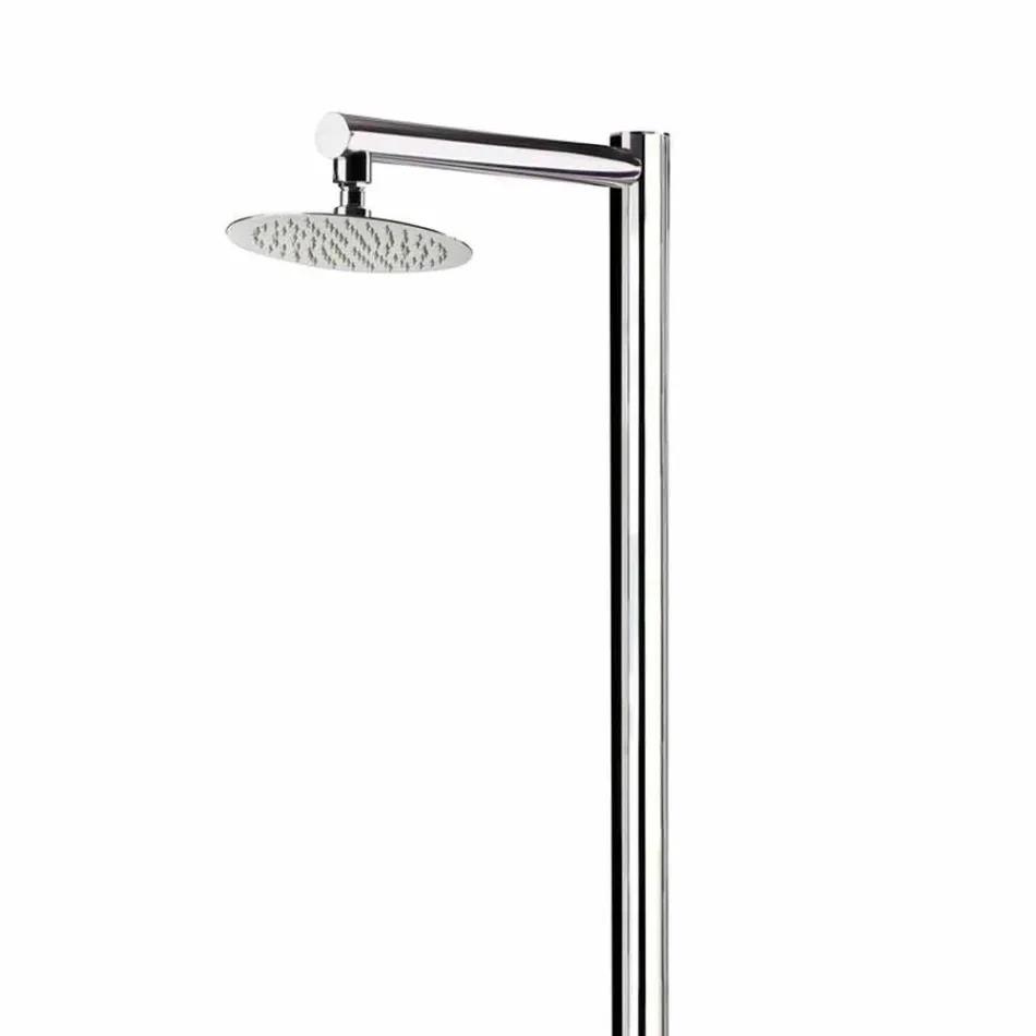 Garden Shower Column in Chromed Stainless Steel Made in Italy - Modeo Viadurini