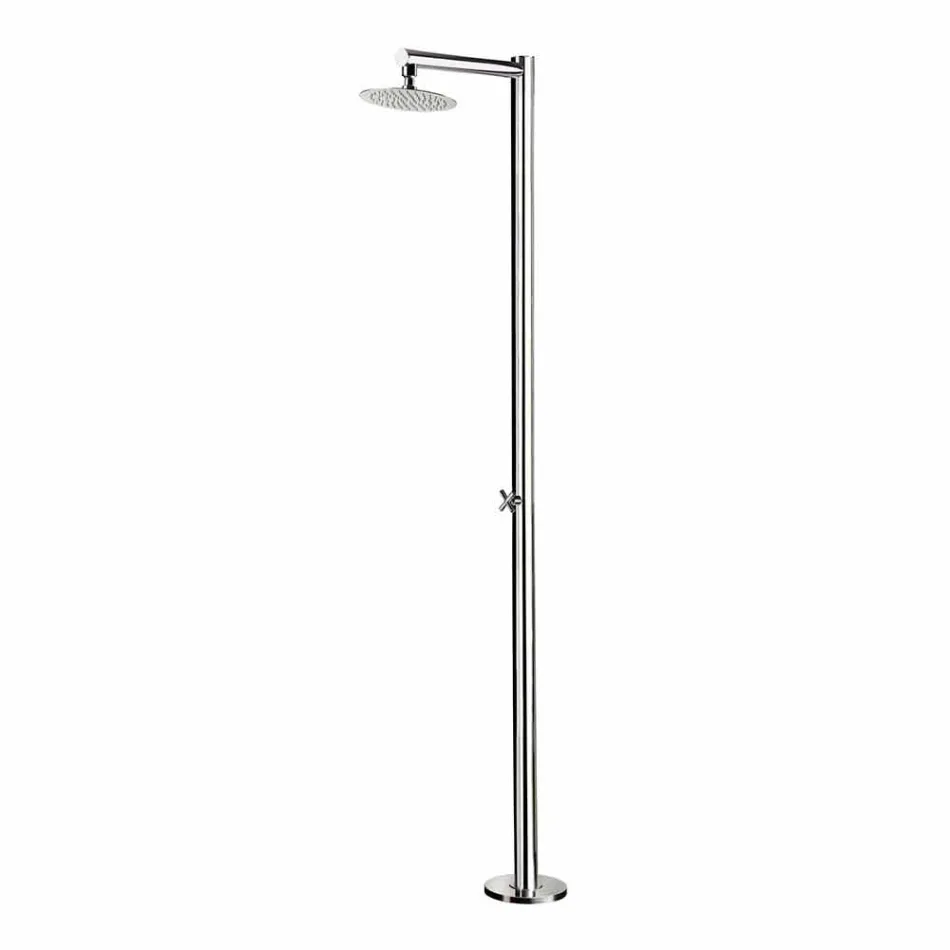 Garden Shower Column in Chromed Stainless Steel Made in Italy - Modeo Viadurini
