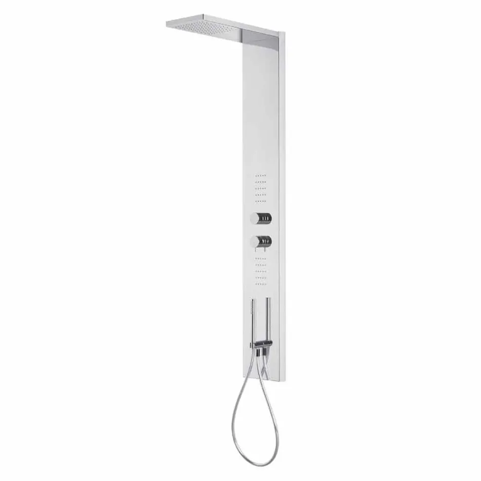 Steel Shower Column with Rain Showerhead Made in Italy - Sailor Viadurini