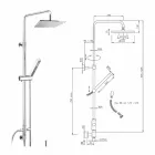 Shower column in brass with shower head and hand shower in Abs Made in Italy - Lesio Viadurini