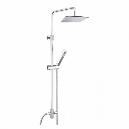 Shower column in brass with shower head and hand shower in Abs Made in Italy - Lesio Viadurini