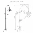 Brass Shower Column with Shower Head and Abs Hand Shower Made in Italy - Rimo Viadurini