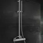 Brass Shower Column with Round Ultrathin Shower Head Made in Italy - Merio Viadurini