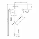 Shower column in chromed brass with abs hand shower made in Italy - Selvio Viadurini