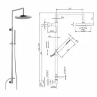 Shower column in chromed brass with abs hand shower made in Italy - Selvio Viadurini