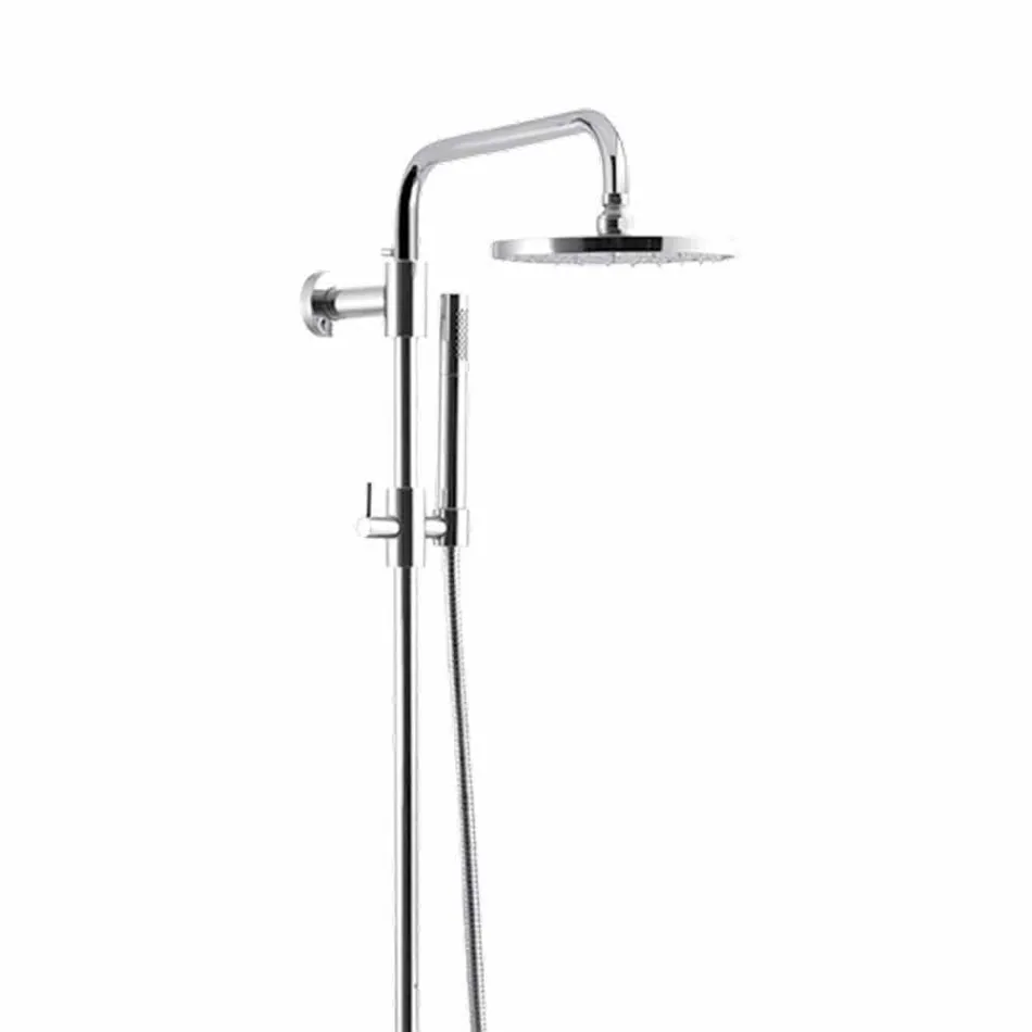 Shower column in chromed brass with steel shower head Made in Italy - Daino Viadurini