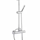 Shower column in chromed brass with square shower head Made in Italy - Studio Viadurini