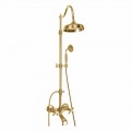 Adjustable Brass Shower Column with Made in Italy Bath Group - Fedrio