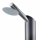 Solar Garden Shower Column in Black Stainless Steel Made in Italy - Werner Viadurini