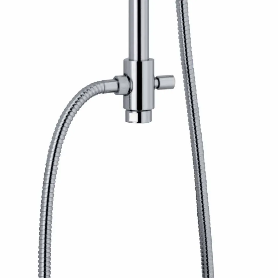 Telescopic Shower Column in Brass with Round Shower Head Made in Italy - Lenio Viadurini