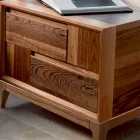 Dresser 2 drawers in modern design walnut solid wood, Nino Viadurini