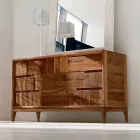 Dresser 3 drawers modern design in solid walnut, Nino Viadurini