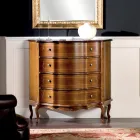 Dresser 3 or 4 Drawers in Luxury Inlaid Wood Made in Italy - Leonor Viadurini