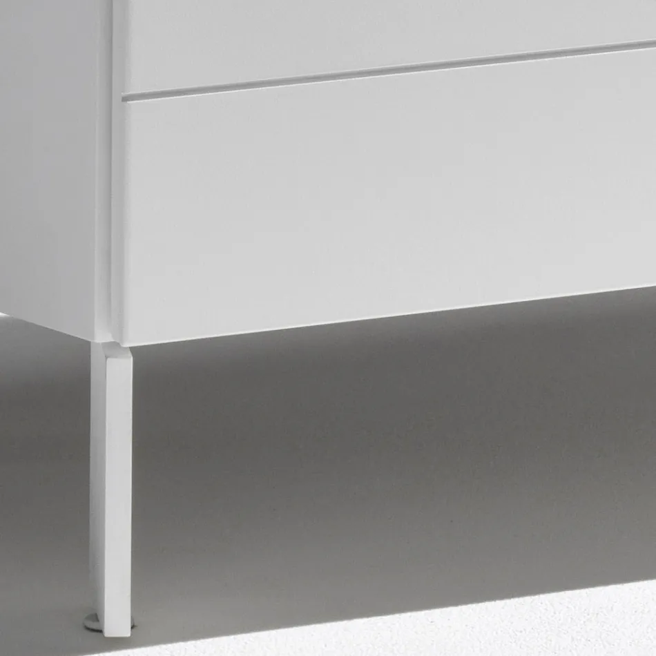 Chest of Drawers with 3 Drawers in Painted Wood Chipboard - Gemelli Viadurini