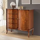Classic Style Dresser with 1 Door and 4 Drawers Made in Italy - Elegant Viadurini
