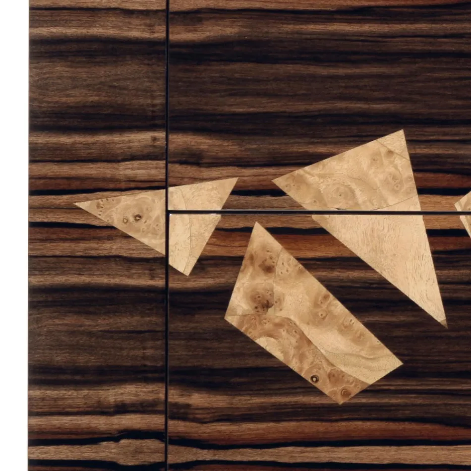 Dresser in ebony wood with 4 drawers Grilli Zarafa made in Italy Viadurini