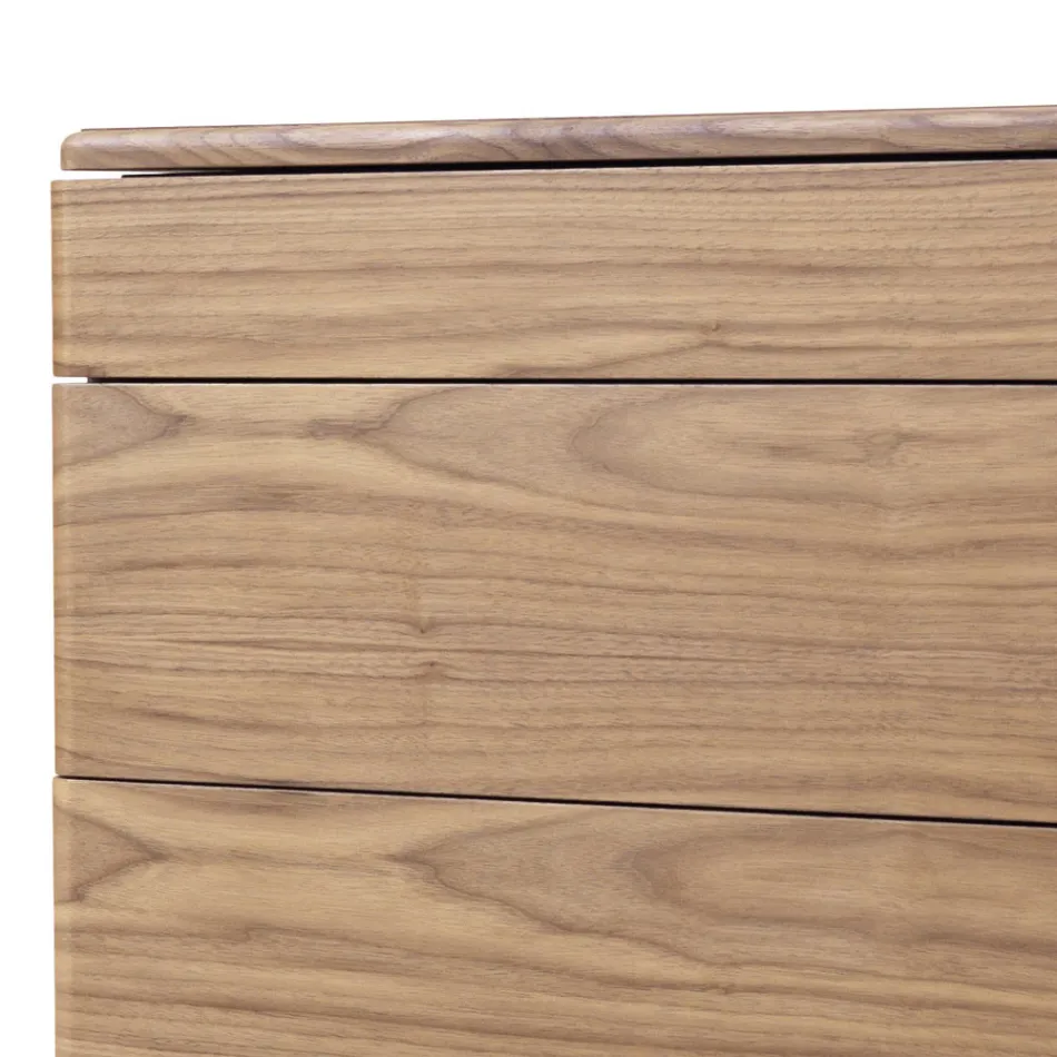 Design solid wood and leather dresser Grilli York made in Italy Viadurini