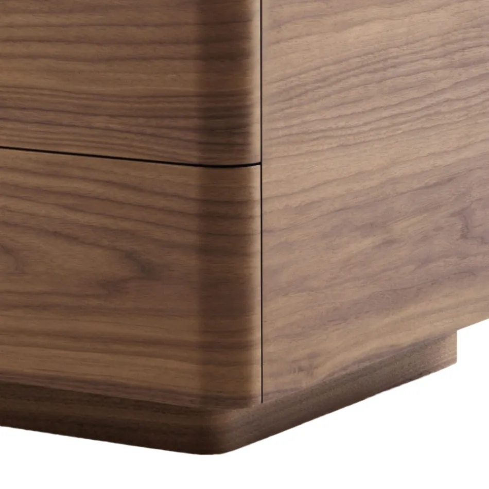 Design solid wood and leather dresser Grilli York made in Italy Viadurini