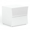 Bedside Bedroom 2 Drawers White Wood Arch Design - Sabine