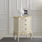 Bedside Bedroom in Wood with 3 Drawers Made in Italy - Chantilly Viadurini