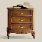 Bedroom Bedside Table in Walnut Wood 3 Drawers Made in Italy - Richard Viadurini