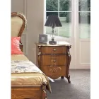 Classic Bedside Table 3 Luxury Drawers Walnut Wood Made in Italy - Cambrige Viadurini