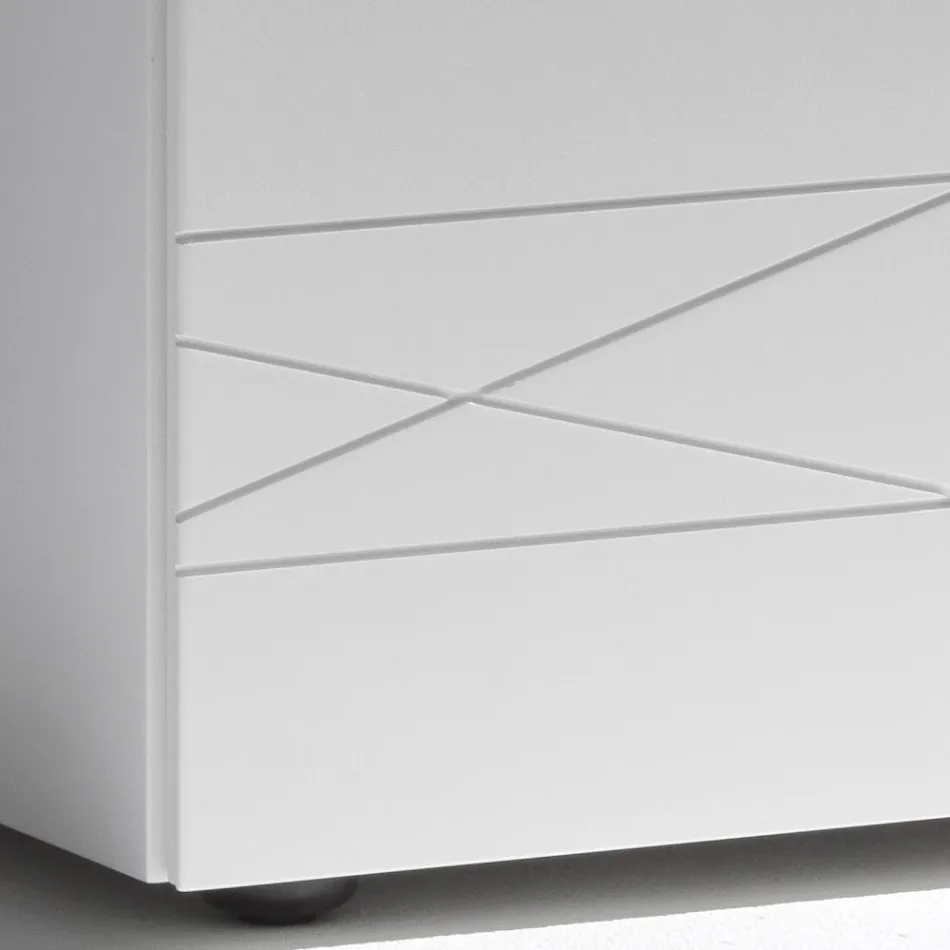 Bedside Table with 1 Drawer in Painted Wood Chipboard - Leone Viadurini