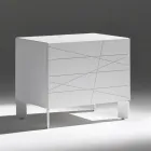 Bedside Table with 1 Drawer in Painted Wood Chipboard - Leone Viadurini