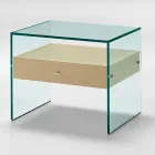 Modern design bedside table in extra-clear glass Made in Italy - Secret Viadurini