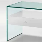Modern design bedside table in extra-clear glass Made in Italy - Secret Viadurini
