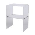 Transparent Acrylic Crystal Bedside Table with Design Shelf - Minervo