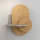 Bedside Table in Plywood Composed of 3 Modular Panels Modern Design - Zita Viadurini