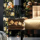 Bedside table in walnut and ebony wood Grilli Zarafa made in Italy Viadurini