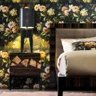 Bedside table in walnut and ebony wood Grilli Zarafa made in Italy Viadurini