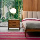 Modern bedside table 2 drawers in antique oak, W 60 x D 42 cm, Margo Viadurini