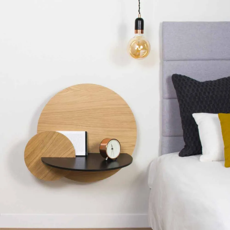 Modular Bedside Table Elegant Design in Plywood with Hidden Compartment - Bigno Viadurini