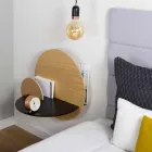 Modular Bedside Table Elegant Design in Plywood with Hidden Compartment - Bigno Viadurini