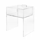 Transparent bedside table with LED light illuminated with Adelia touch Viadurini