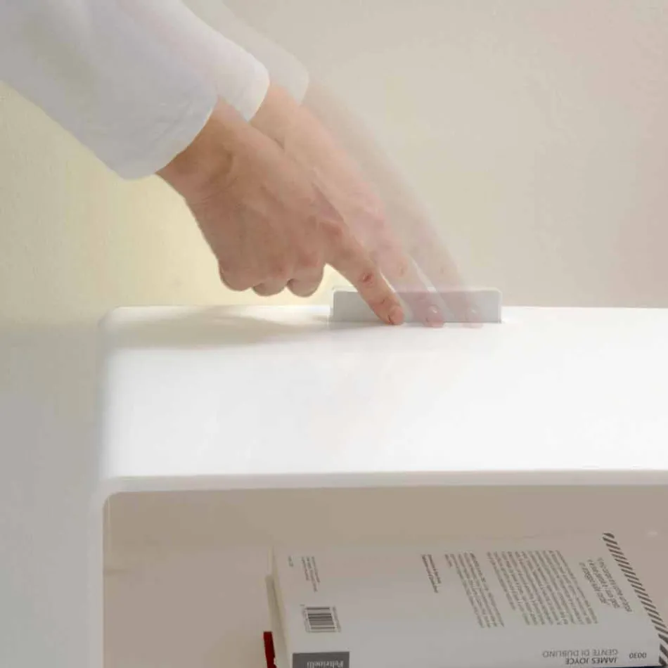 Transparent bedside table with LED light illuminated with Adelia touch Viadurini