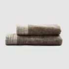 Complete set of face towel and guest towel in terry and linen blend - Kilim Viadurini